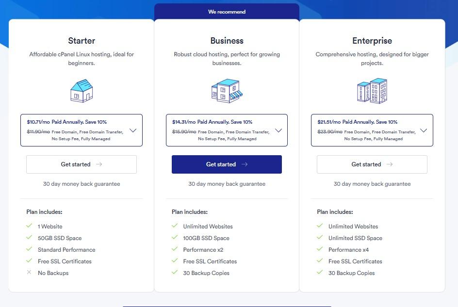 TMD Hosting Plans and Pricing