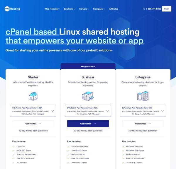 TMD Hosting Pricing and Plans