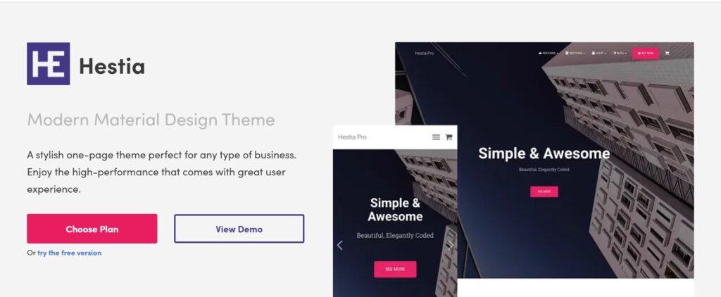 WordPress Hestia Theme